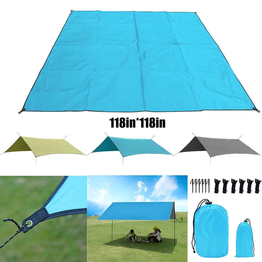 Blue 10'x10' Portable Beach Tent Sun Shelter D867399