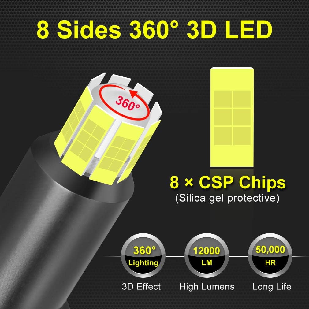 LED Headlight Bulbs 6000K 12000LM All-in-One Conversion Kit Pack of 2 D6227