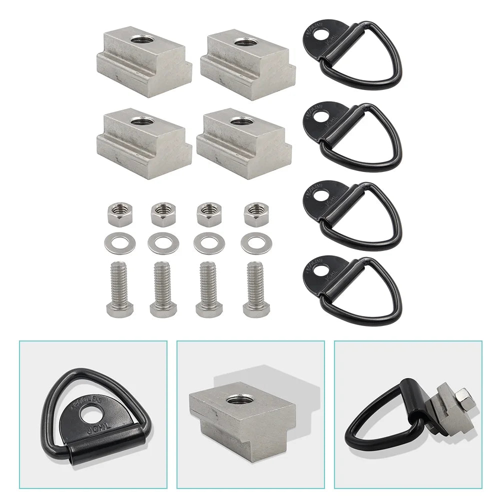 Tie Down Rings Trailer T Slot Ring Anchors Cargo Bed Bolt Truck Anchor Trailers Hook Nuts Cap Socket Deck I141735