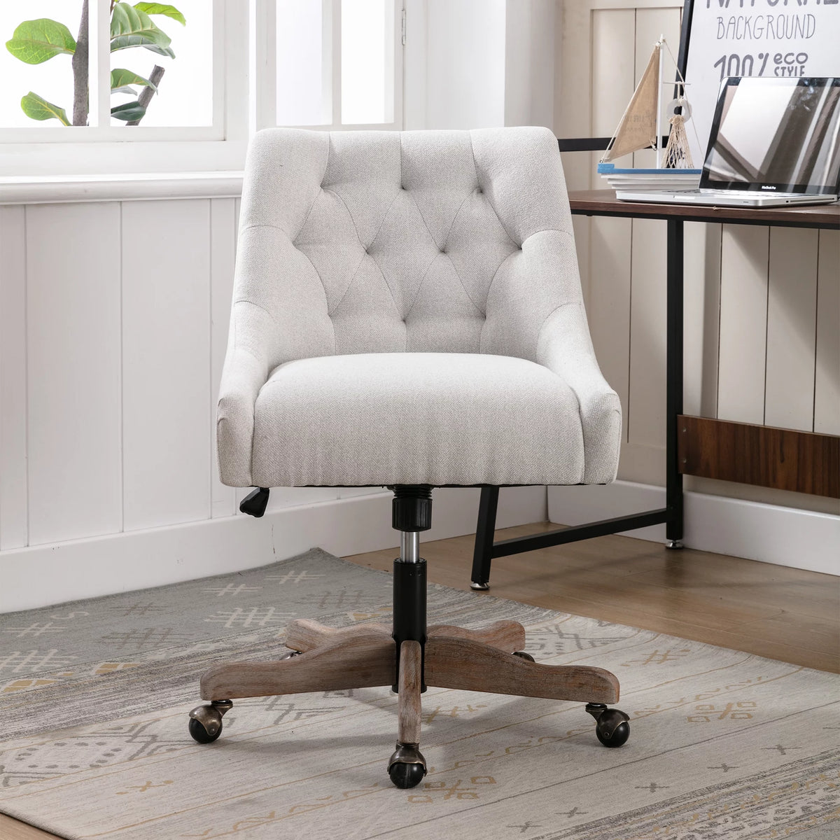 Beige Swivel Shell Chair A8260