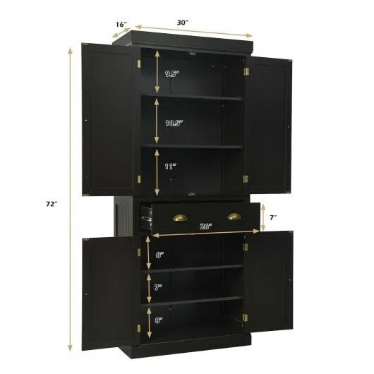 Freestanding Kitchen Cabinet with Adjustable Shelves J53794