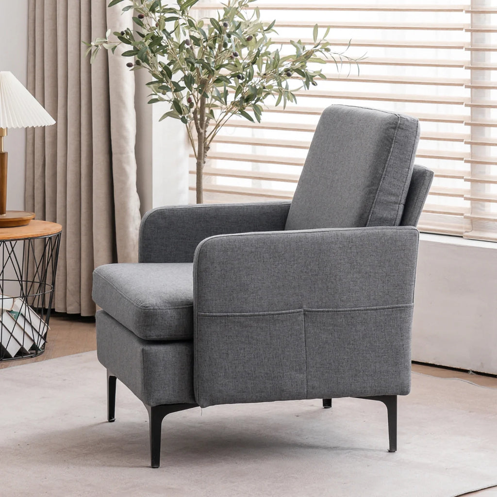 Dark Grey Fabric Accent Chair O4195