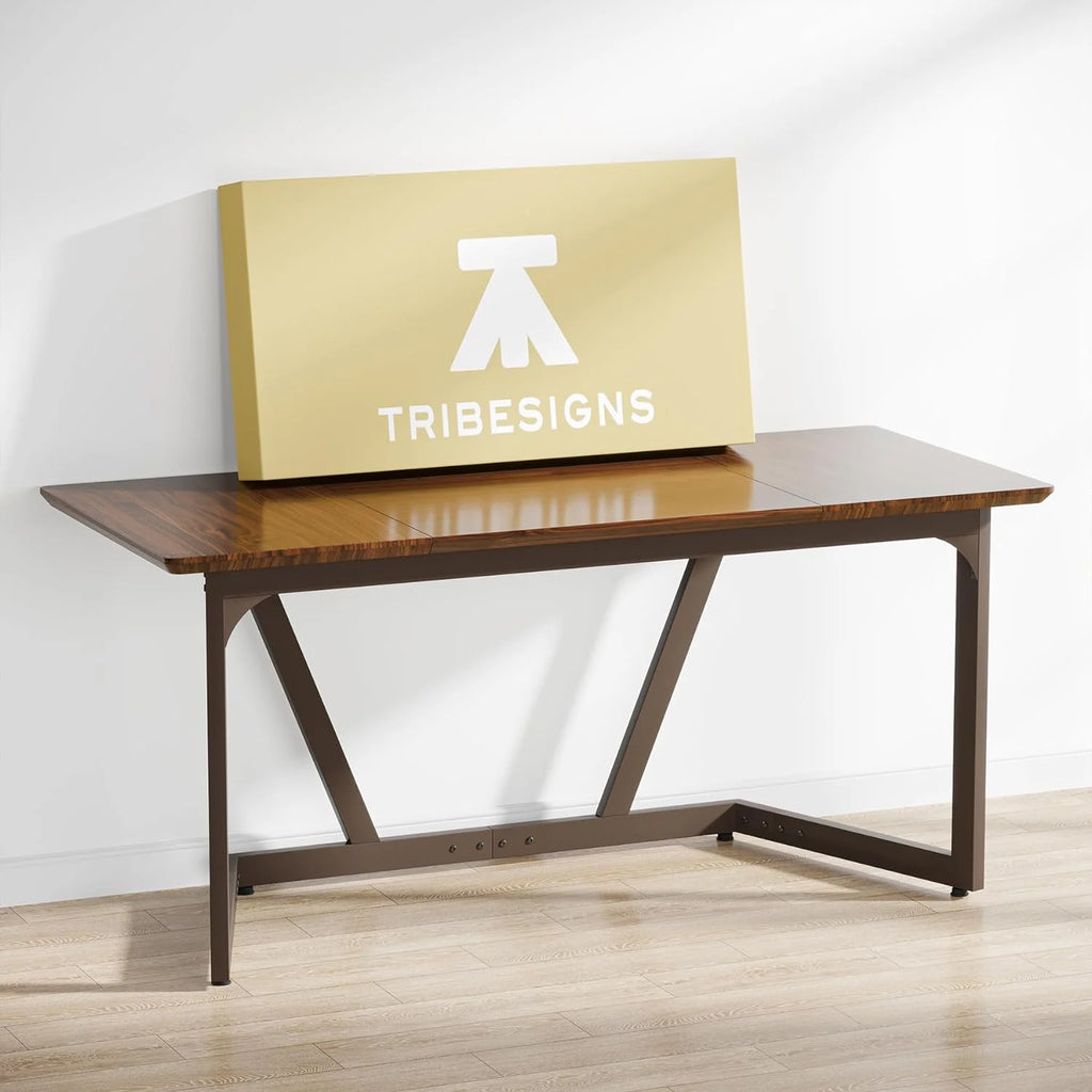 55 Inch Walnut Computer Desk V78817