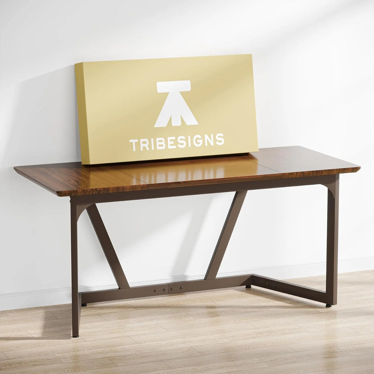 55 Inch Walnut Computer Desk V78817
