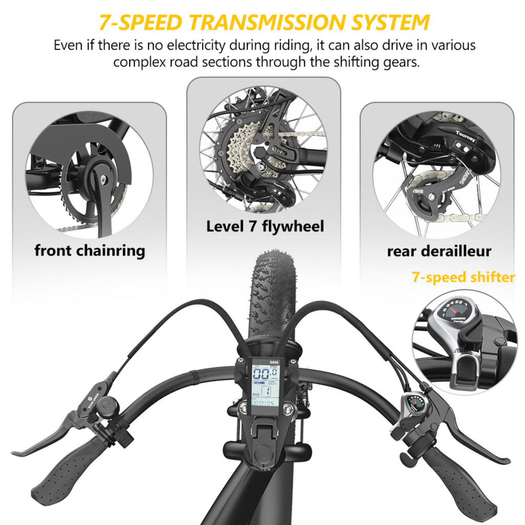 1200W Electric Mountain Bike with 26" Fat Tire F793