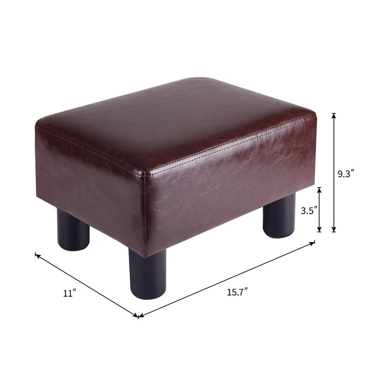 Brown Faux PU Leather Ottoman Footstool R3354