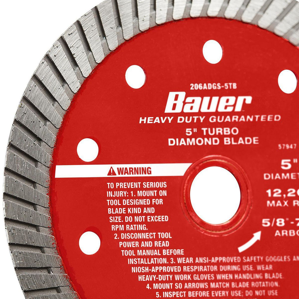 5 in. Turbo Rim Wet or Dry Cut Diamond Saw Blade J325