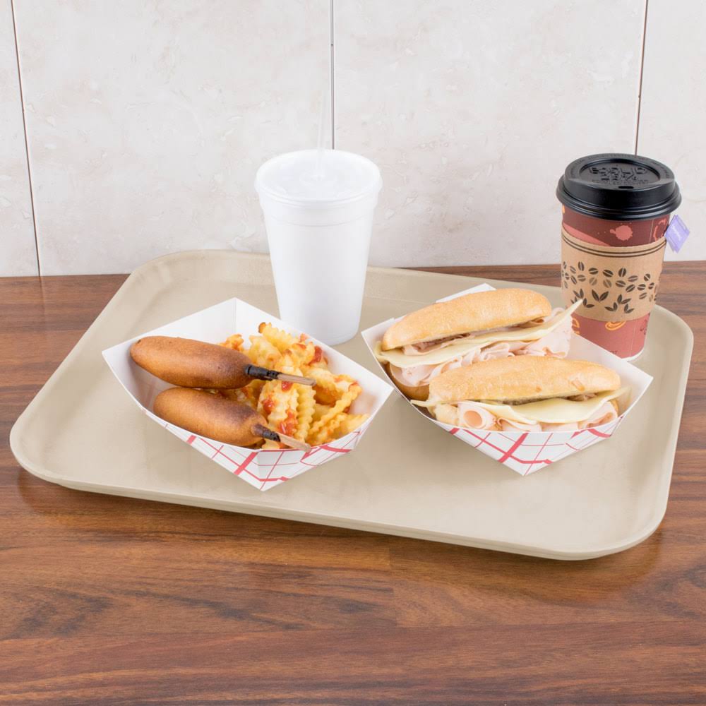 Almond Fiberglass Cafeteria Tray J233953