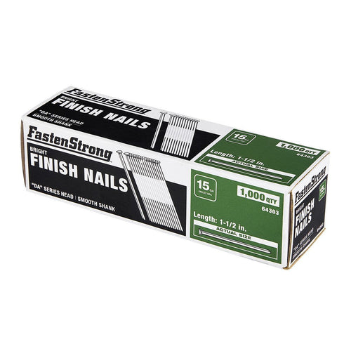 1-1/2 in. 15 GA Bright Finish Nails, 1000 Piece J32582