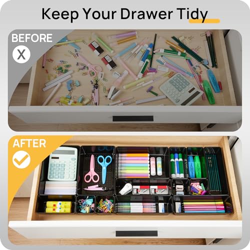 72 PCS Clear Plastic Drawer Organizers Set B71356