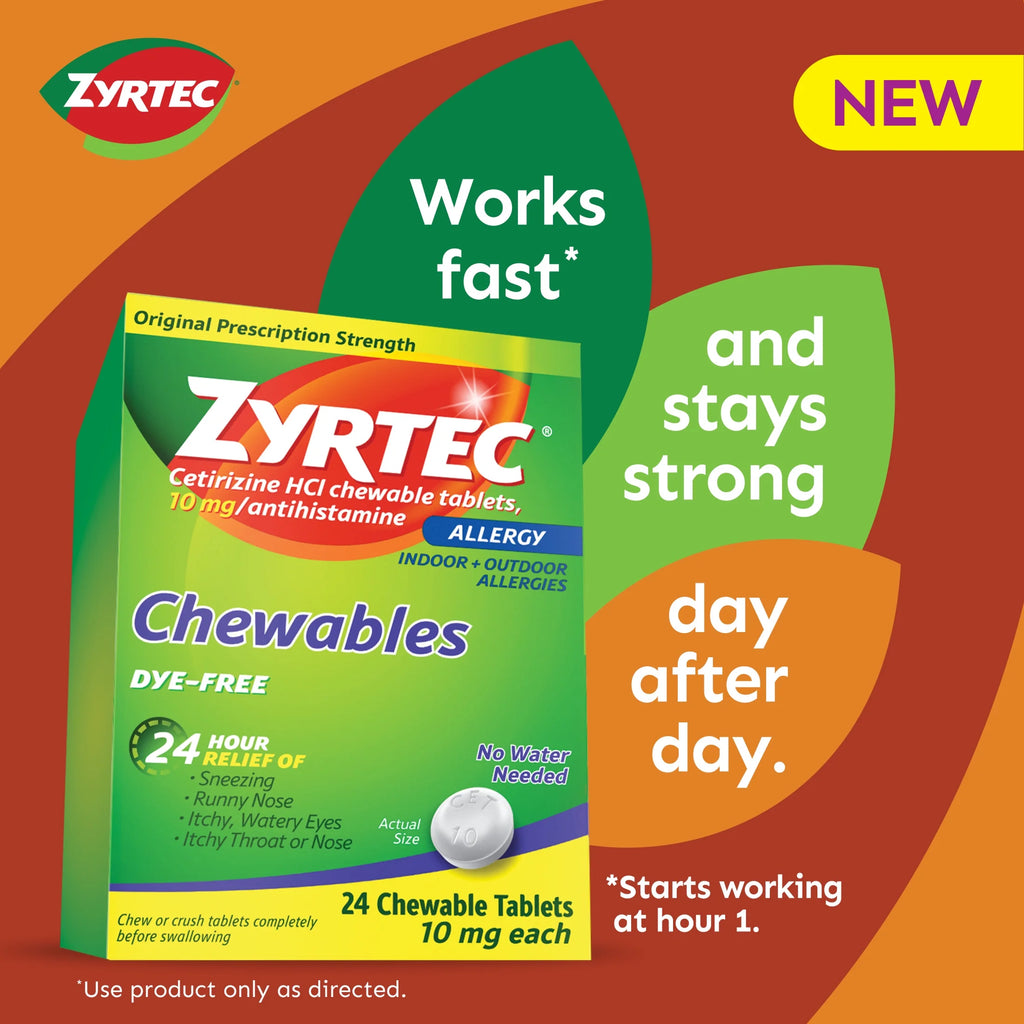 24 Hour Allergy Relief Chewables 10 mg Cetirizine HCl 24 Ct V772174