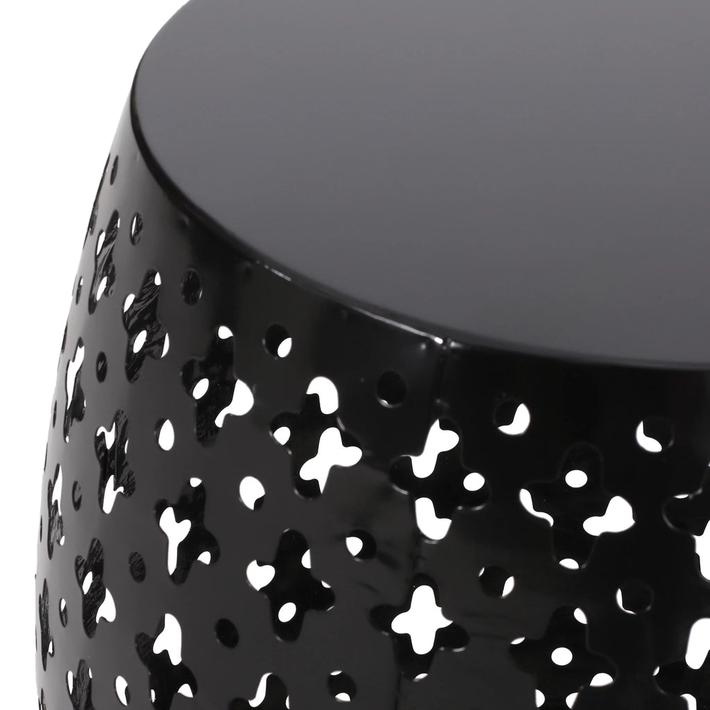 Black Metal Outdoor Side Table L37811