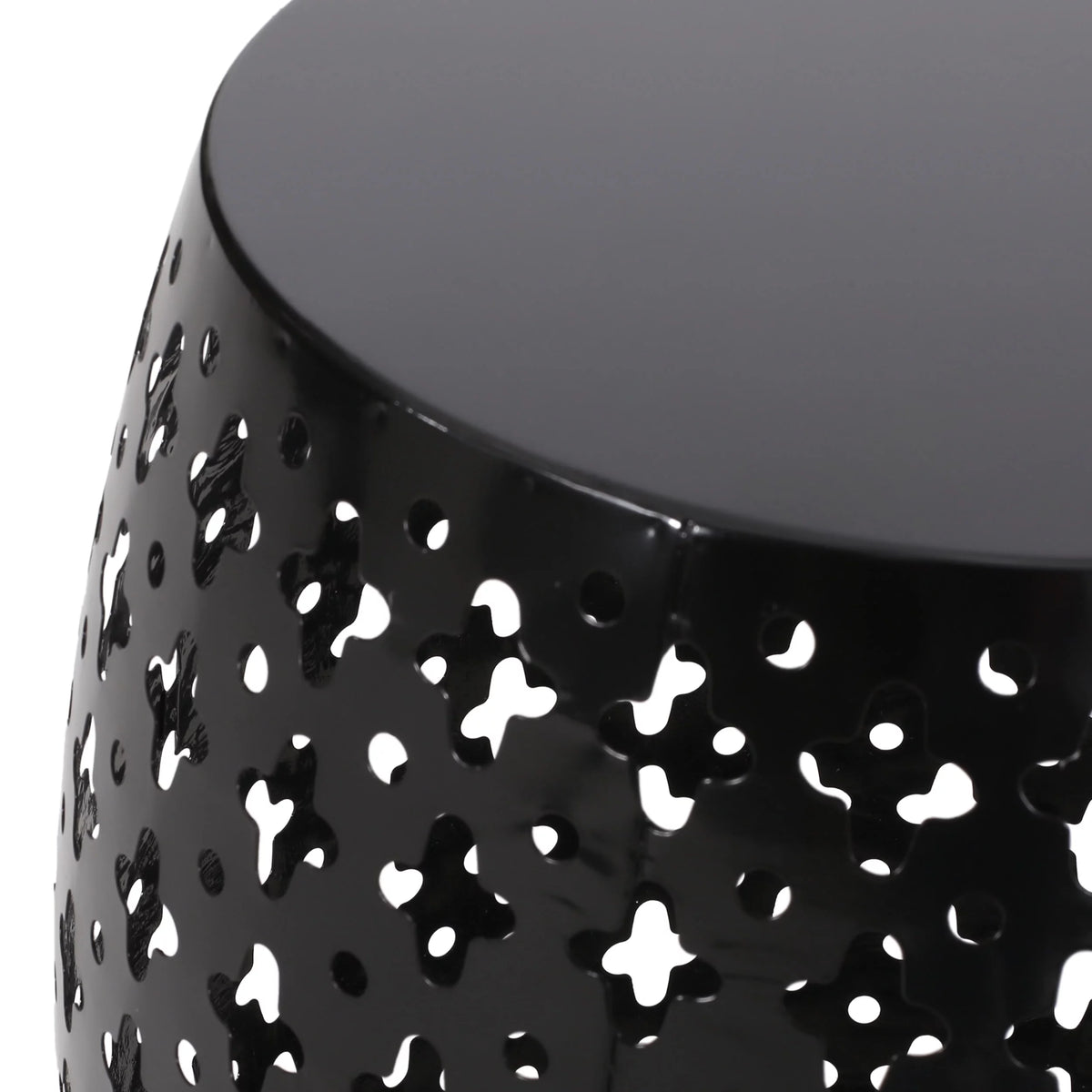 Black Metal Outdoor Side Table L37811