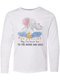 My Tia Loves me to the Moon and Back Elephant Family Long Sleeve Youth T-Shirt Y12021