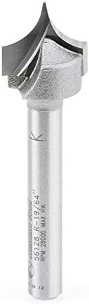 Carbide Tipped Roundover Cutting 19/64 Radius x 19/32 Dia x 1/2, Pack of 2 X129317