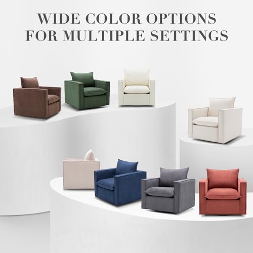 Beige Upholstered Swivel Accent Chair W842