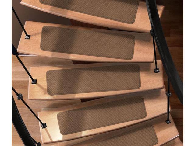Set of 15 Carpet Stair Treads - Toffee Brown - 8 in. x 30 in. Q82839