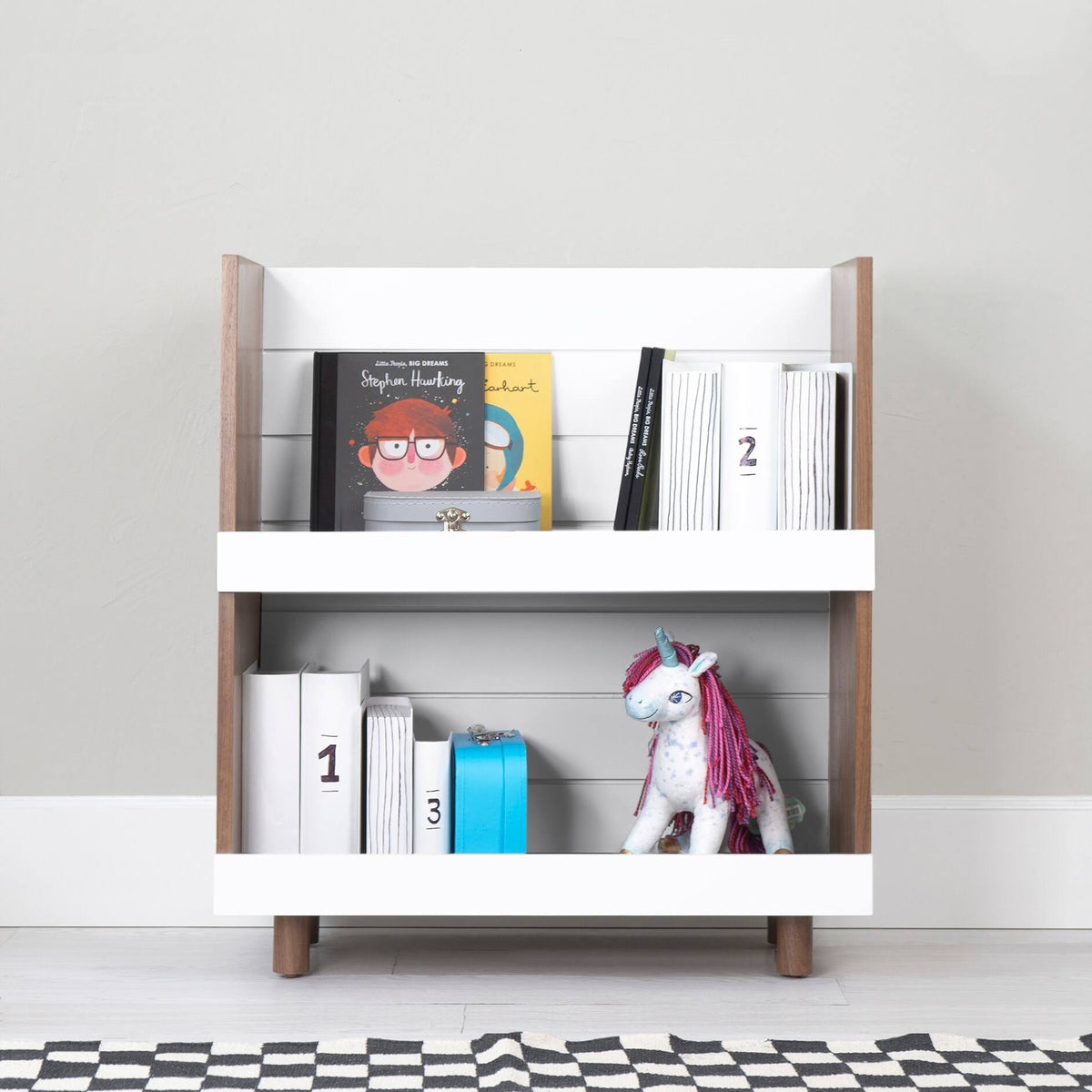 Kids Bookcase Walnut White O75791