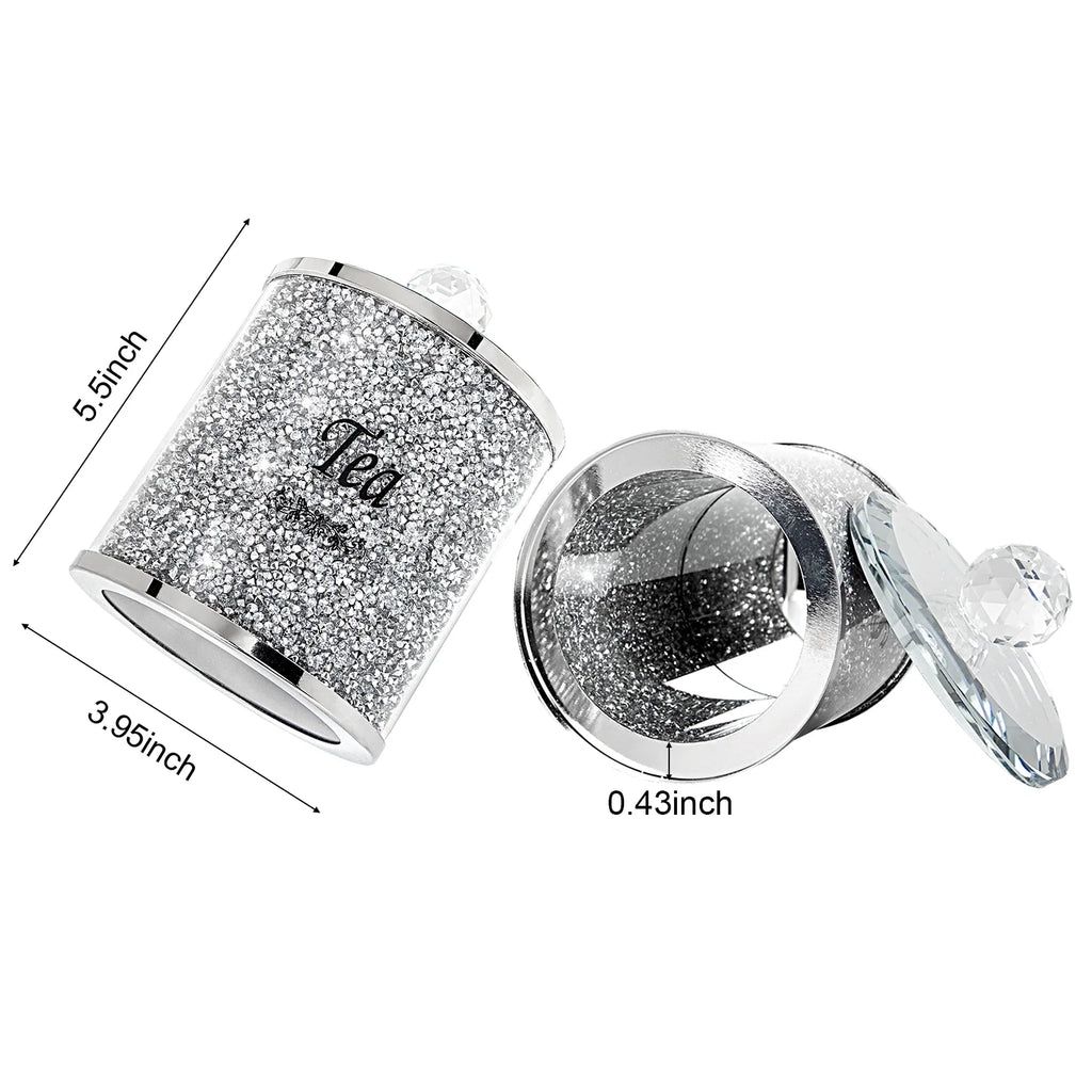 Crushed Diamond Kitchen Canister Set of 3 with Lids P661754
