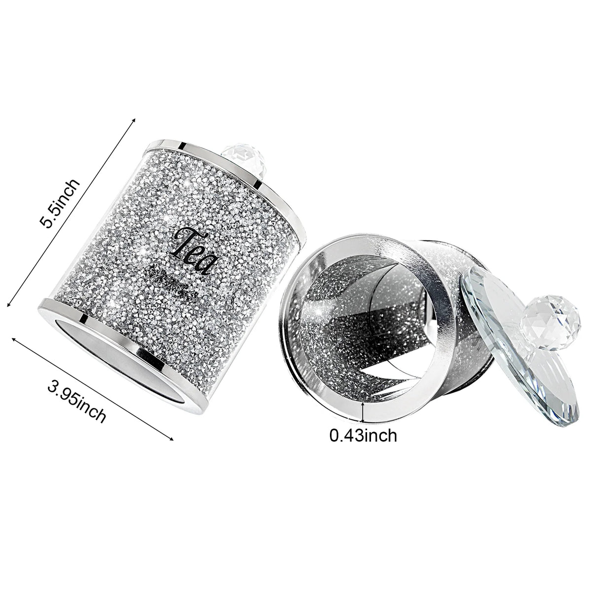 Crushed Diamond Kitchen Canister Set of 3 with Lids P661754