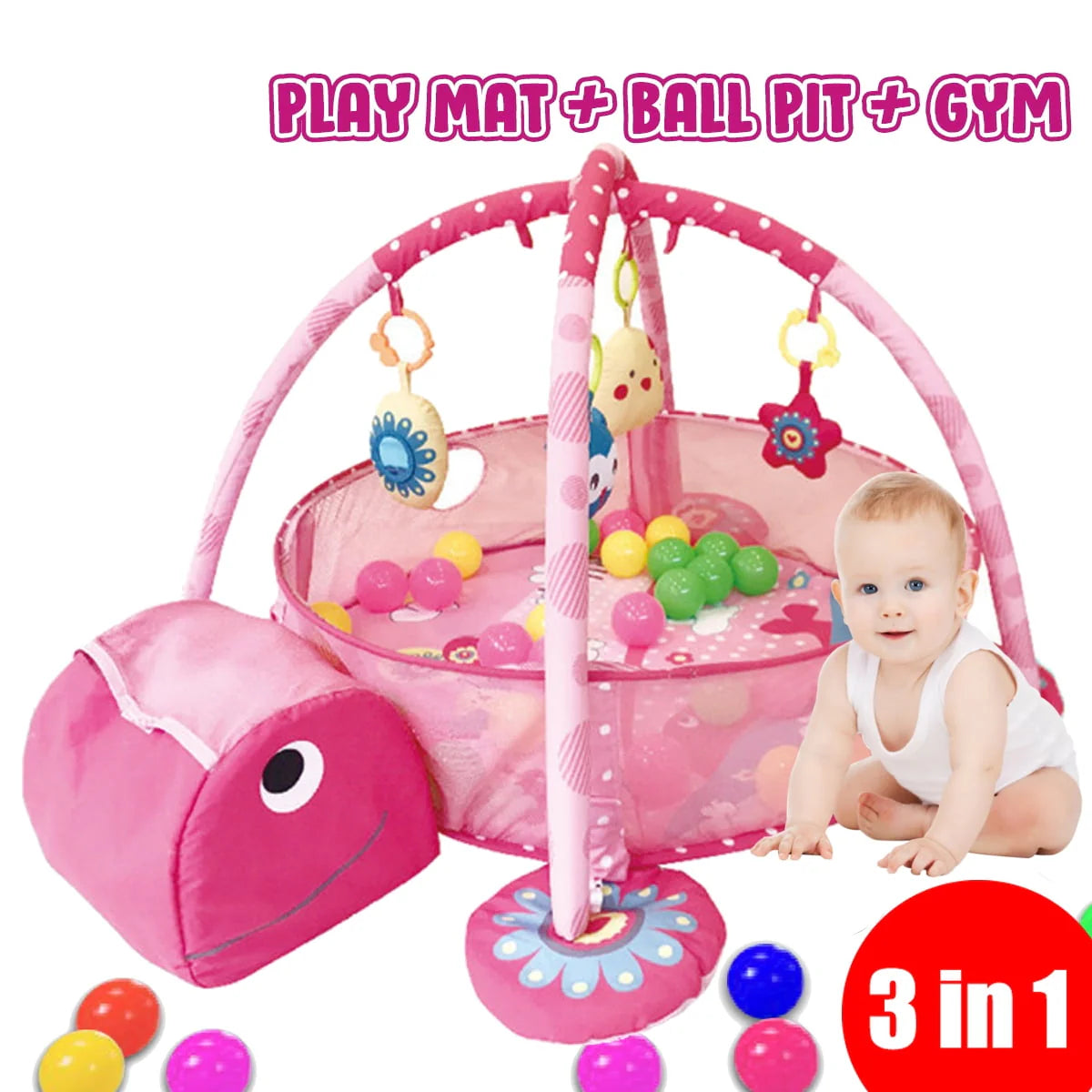 3 in 1 Baby Gym Play Mat with Ocean Ball A990950