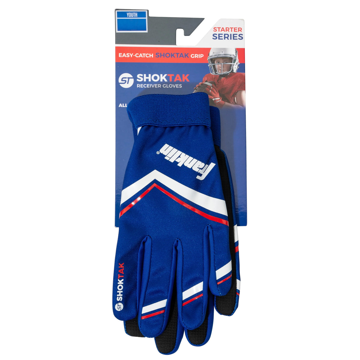 Youth Football Receiver Gloves Royal Youth Large G847155