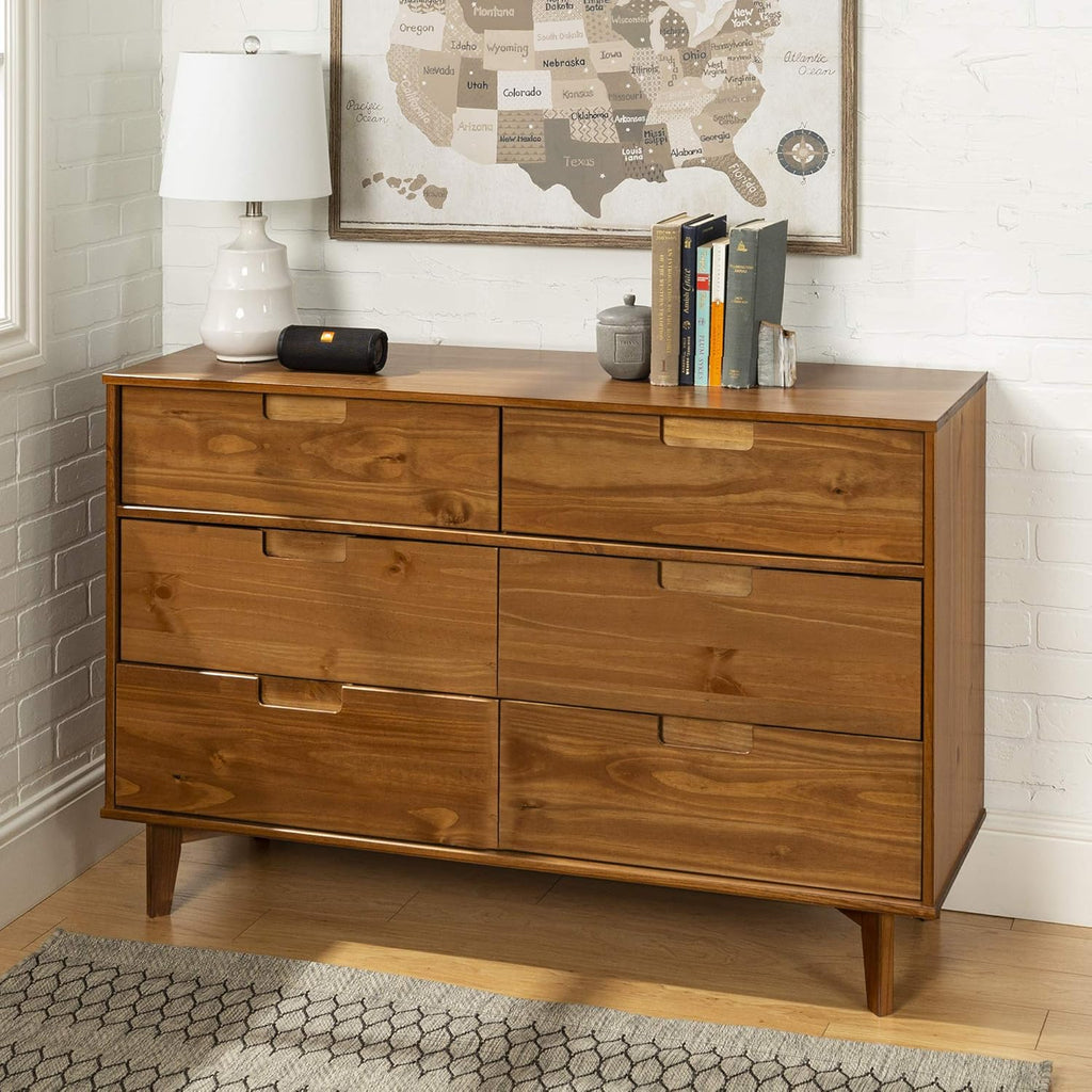 6 Drawer Caramel Wood Dresser K501