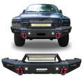 Black Steel Front Bumper with Winch Plate and LED Lights Z74761