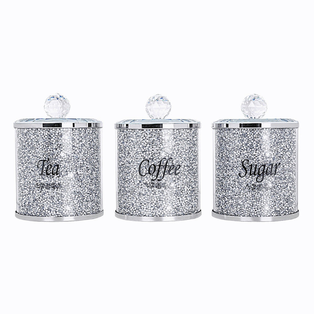Crushed Diamond Kitchen Canister Set of 3 with Lids P661754