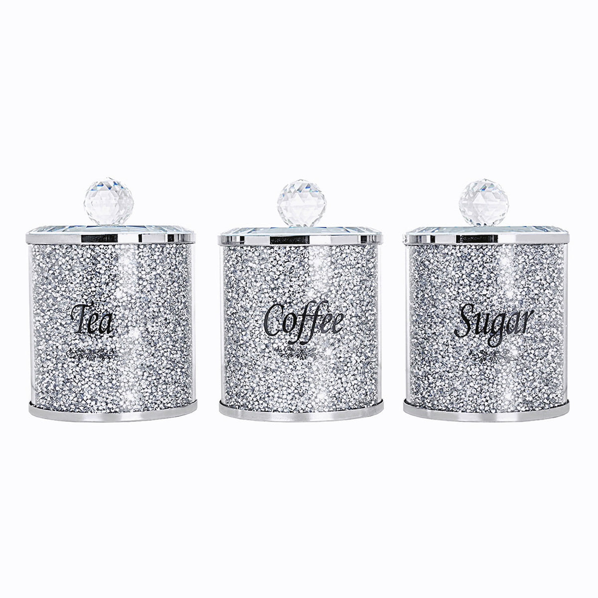 Crushed Diamond Kitchen Canister Set of 3 with Lids P661754