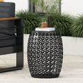 Black Metal Outdoor Side Table L37811