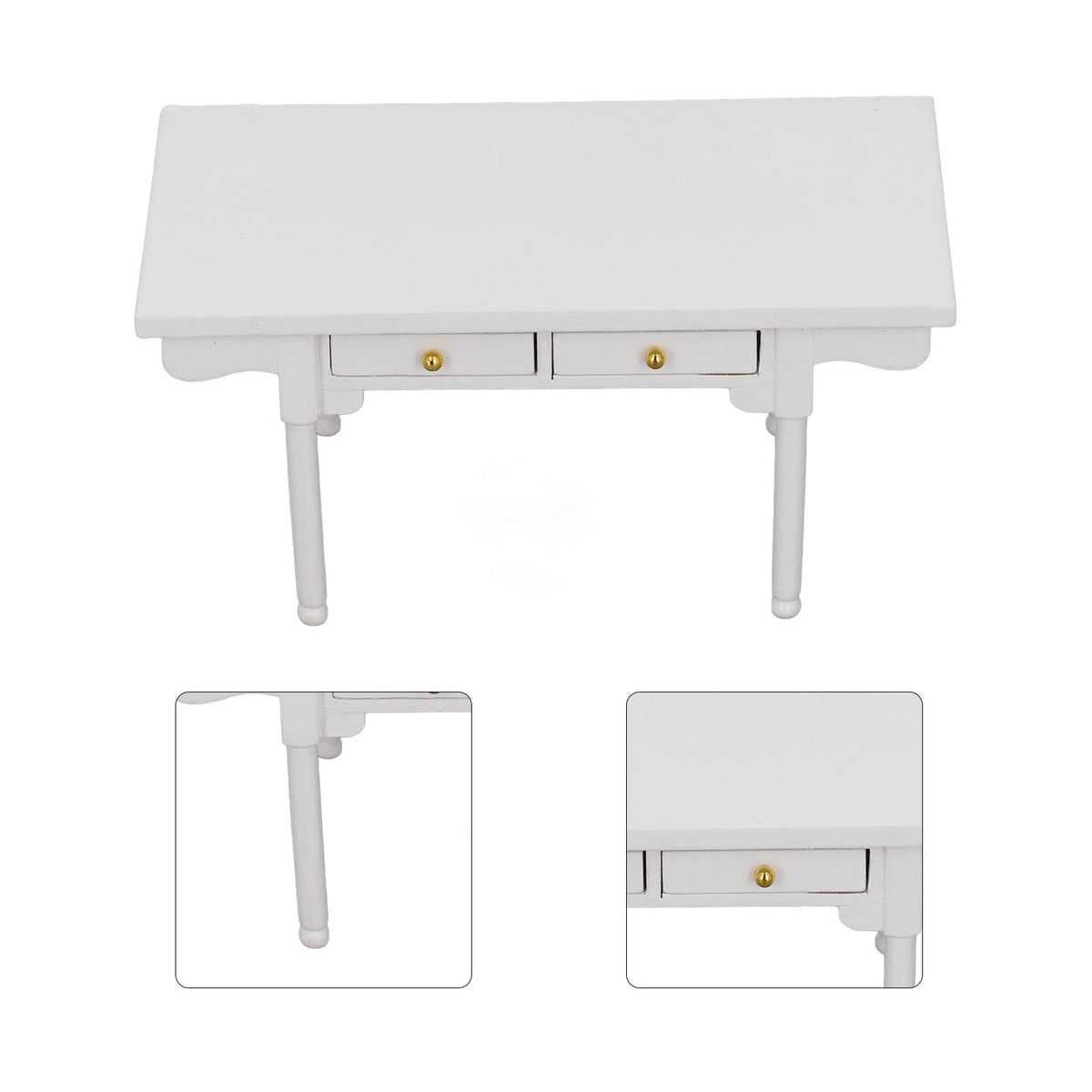 12 Desk Wooden Miniature Table Dollhouse Furniture Q2625