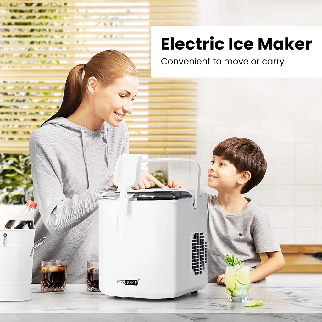 Portable Countertop Ice Maker with Handle, 26lbs/Day, White A121764