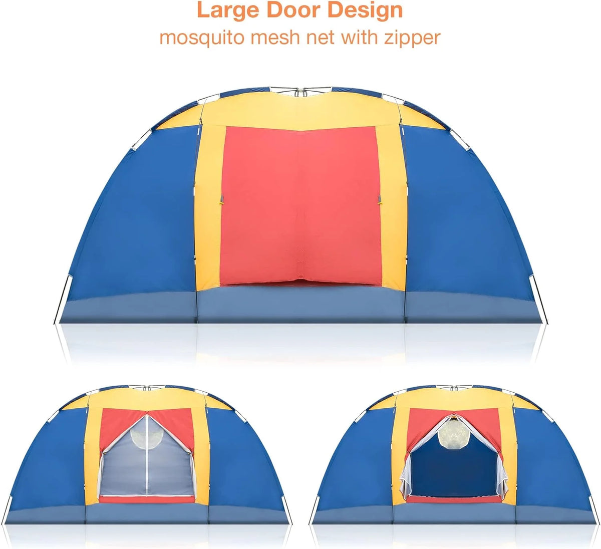 8 Person Large Family Camping Tent with Carry Bag S609006