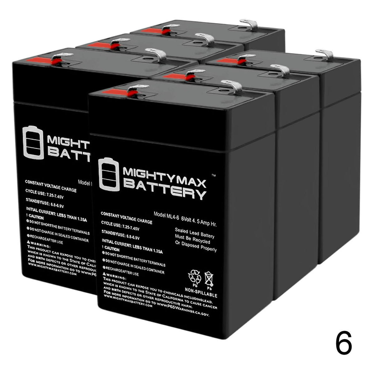 6V 4.5Ah SLA Replacement Battery 6 Pack P29480