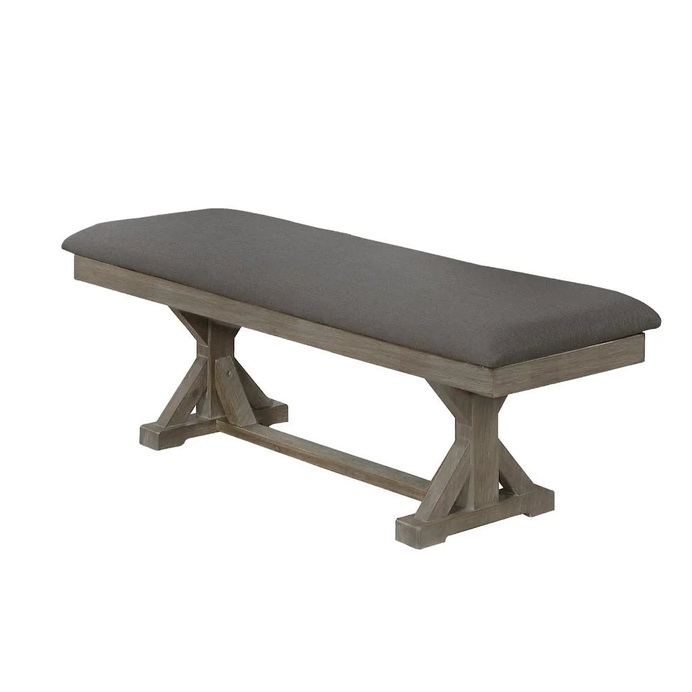 Gray Linen Dining Bench S459160