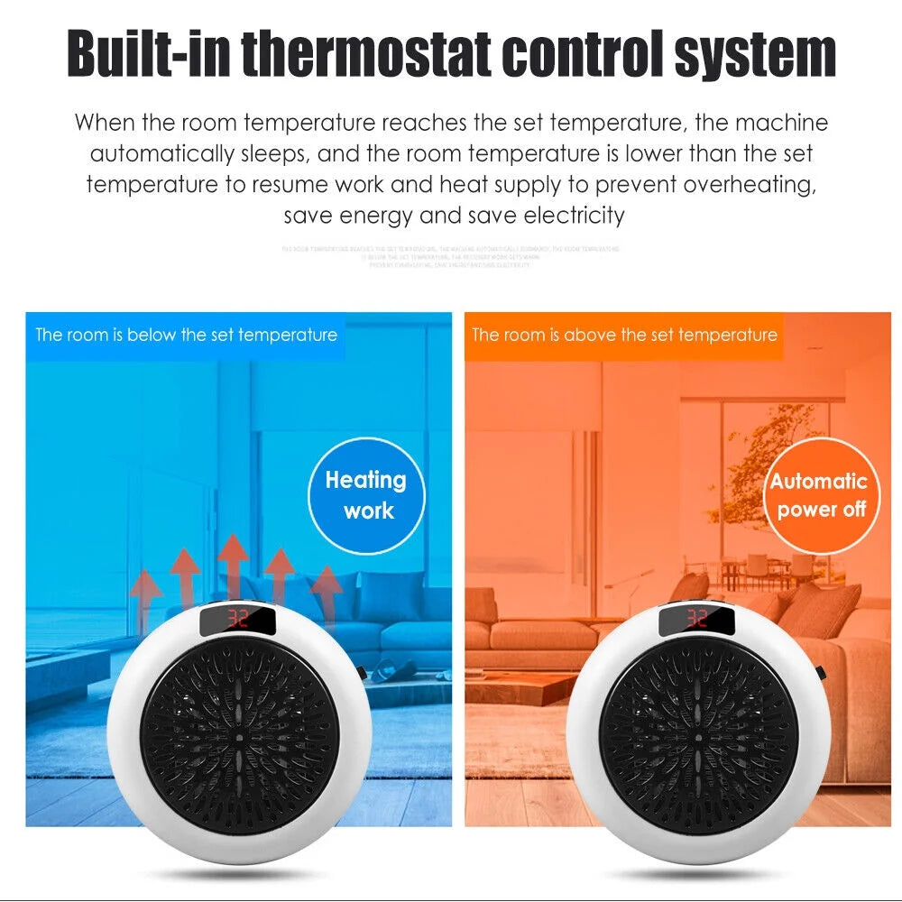 900W Plug-in Electric Heater Fan with Remote Timer F813