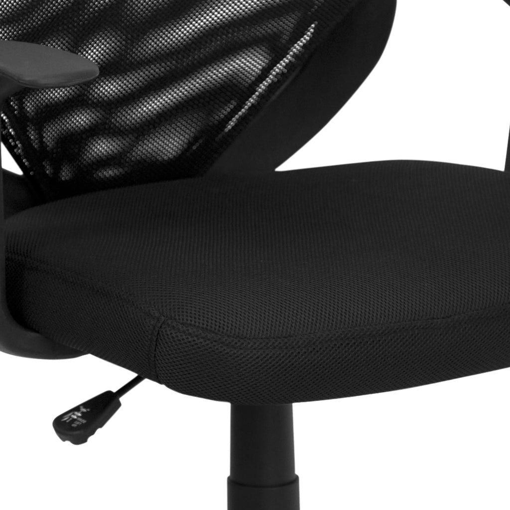 Black Mesh Swivel Task Office Chair with T-Arms R6219