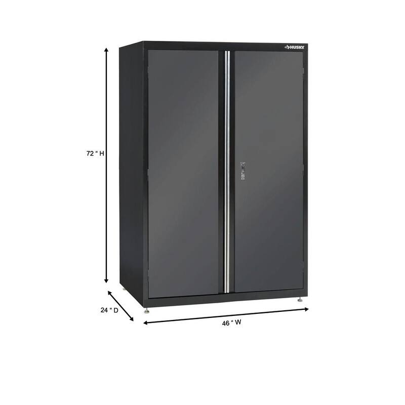 3-Shelf Welded Steel Floor Cabinet in Black and Gray P81729