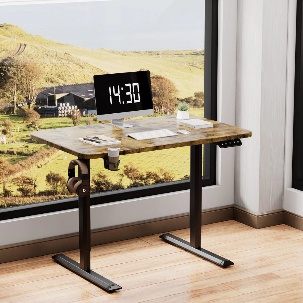 Electric Height Adjustable 43 inch Standing Desk White V8991