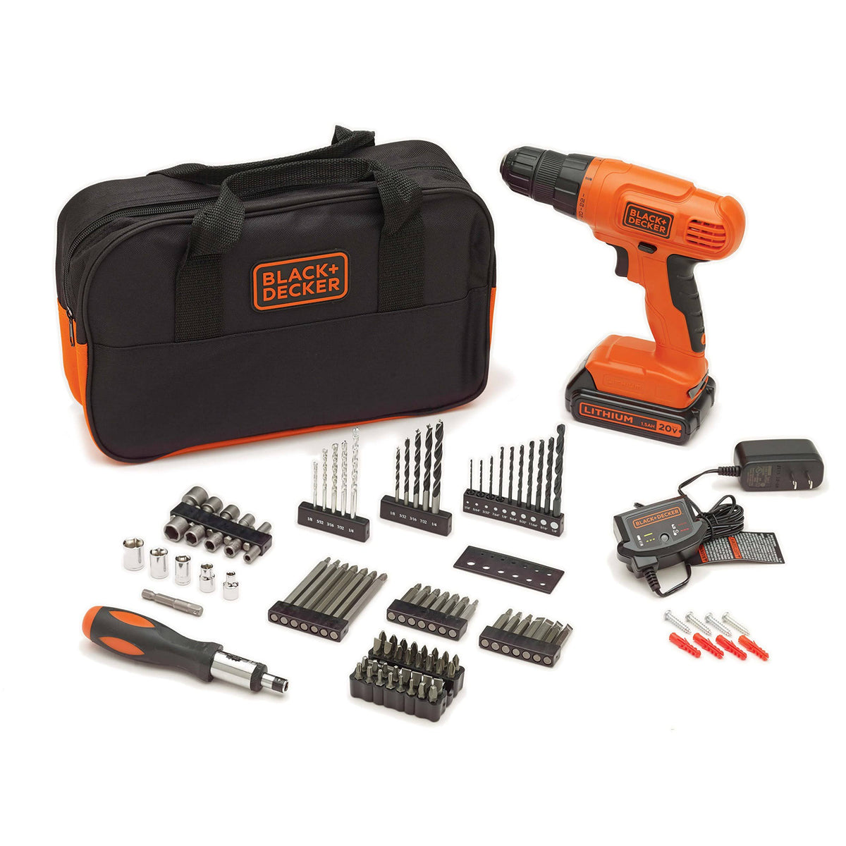 20-Volt Max Lithium-Ion Drill Kit with 100 Accessories P598