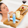 Bamboo Bathtub Caddy Tray with Expandable Sides T190240