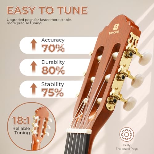 Full Size 39 Inch Nylon Strings Classical Guitar Solid Cedar Top X53484