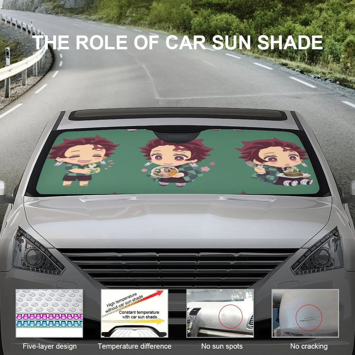 Foldable Reflective Car Windshield Sun Visor Cover Q645