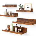 Black Wood Floating Shelves Set of 5 T71102