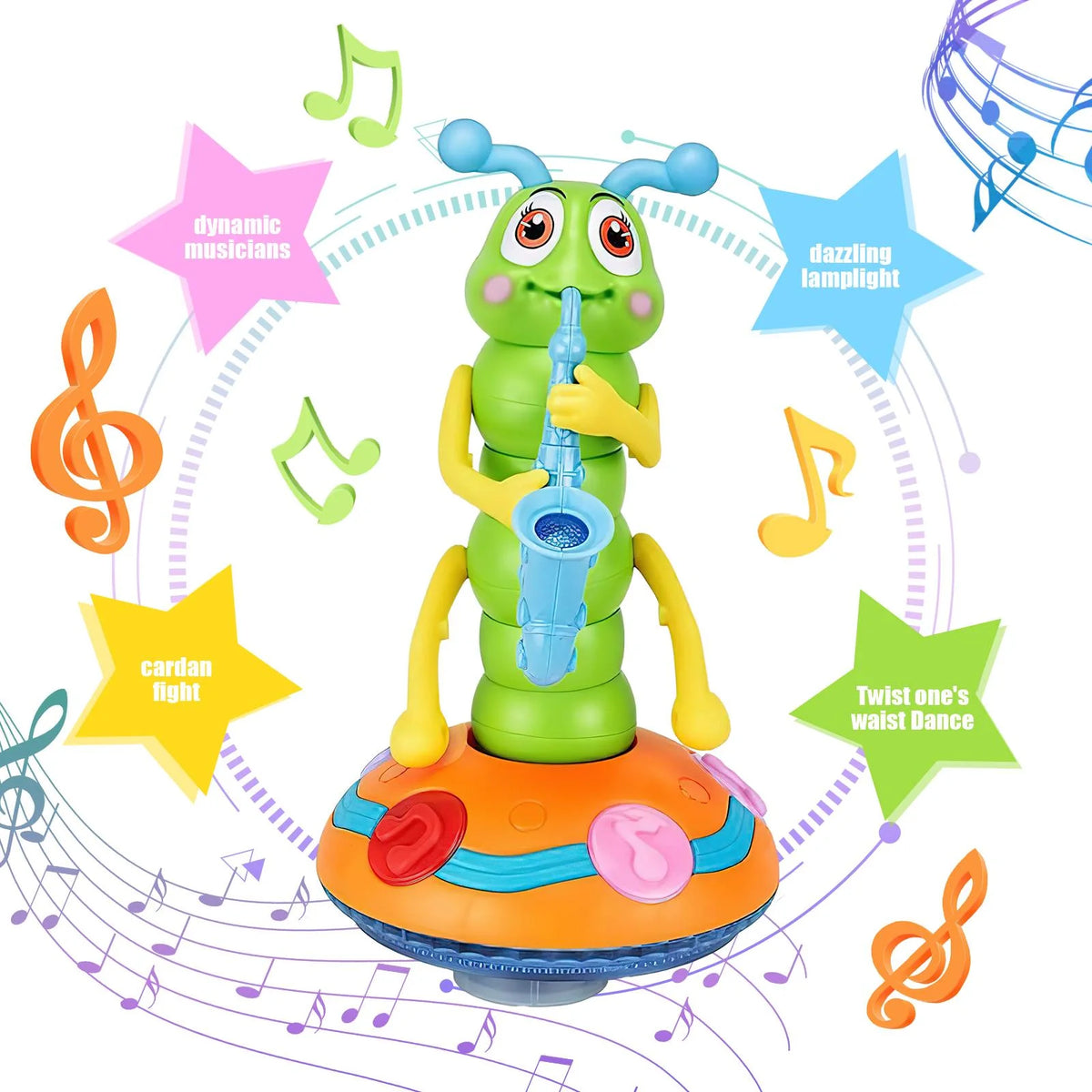 Dancing Saxophone Caterpillar Toy with Music & LED Lights L9242