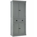 Grey Freestanding Kitchen Cabinet Pantry Cupboard with Shelves J541