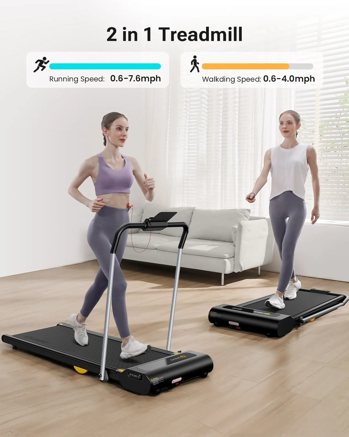 2 in 1 Folding Treadmill 2.5HP F46073
