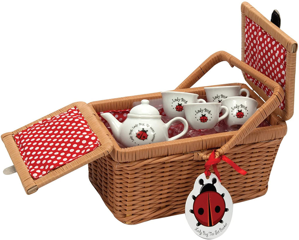 Porcelain Tea Set Basket Q227