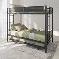 Twin Over Twin Metal Bunk Bed with Trundle and Ladder A28354